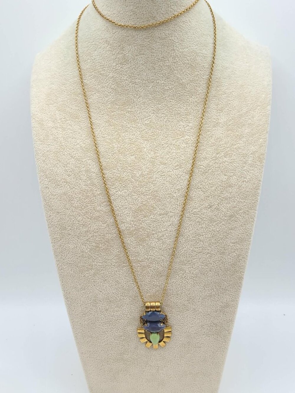 J Crew Gold Tone Boho Pendant Necklace